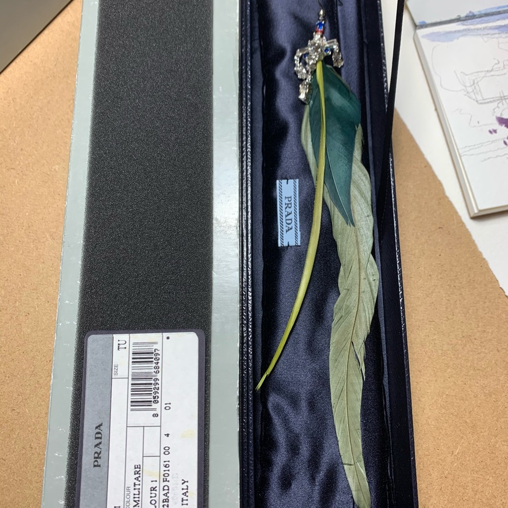 Prada feather earring limited edition brand new